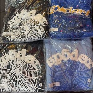 Spider Web Design Men's Sweater - Black and Blue